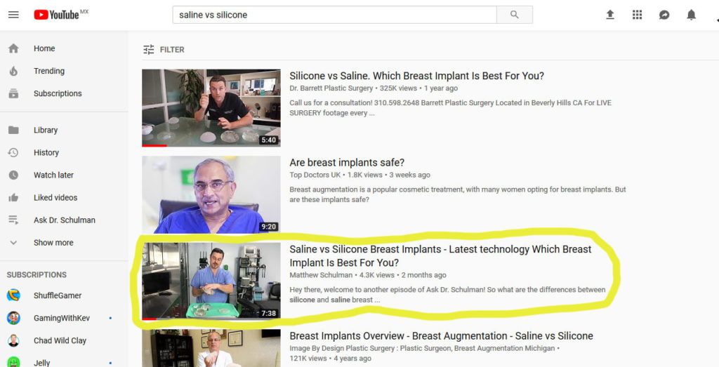 Saline vs Silicone Video